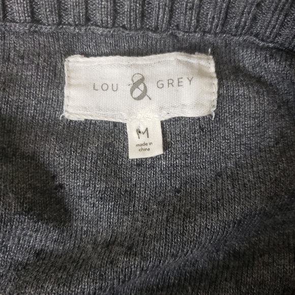 Lou & Grey Loft Cropped Flecked Drop Shoulder Sweater-Size M - Picture 5 of 7